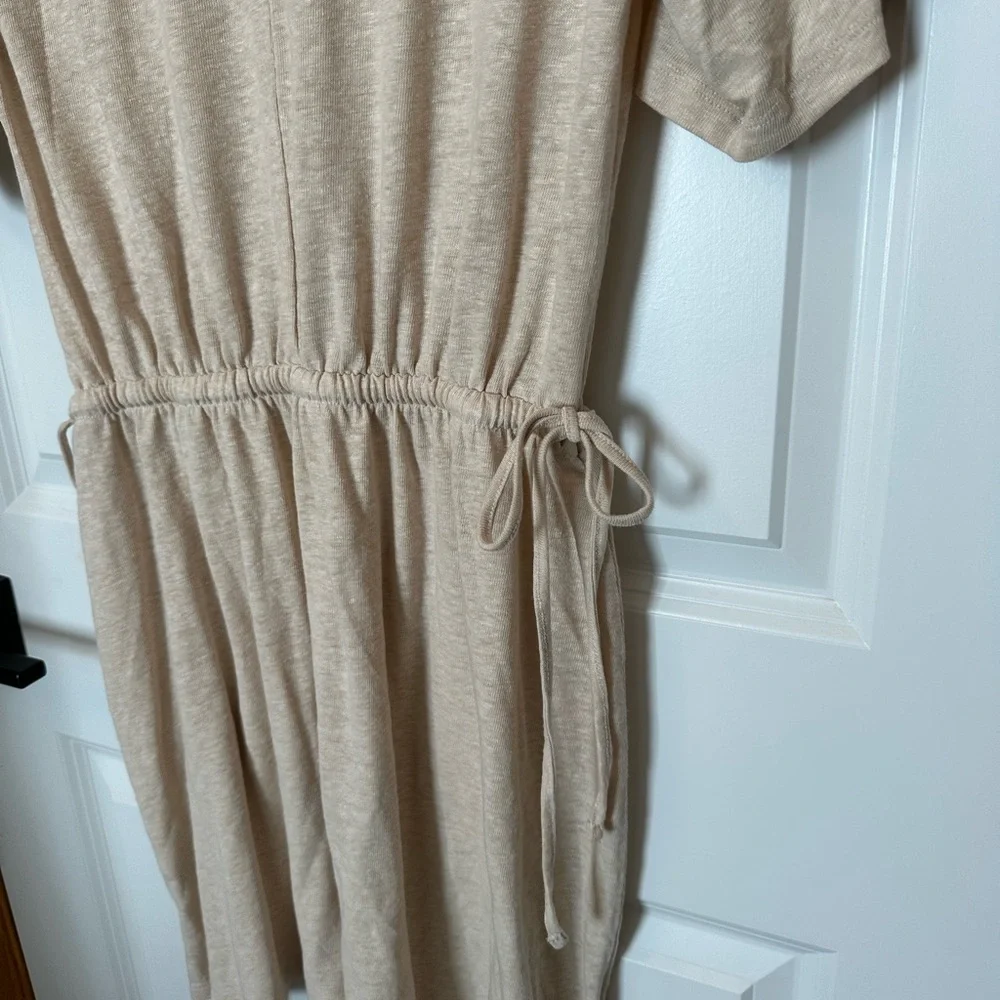 Old Navy beige cinch waist dress. Medium. - Picture 3 of 5
